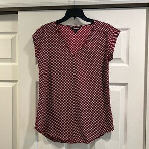 Express Burgundy Polka Dot Blouse